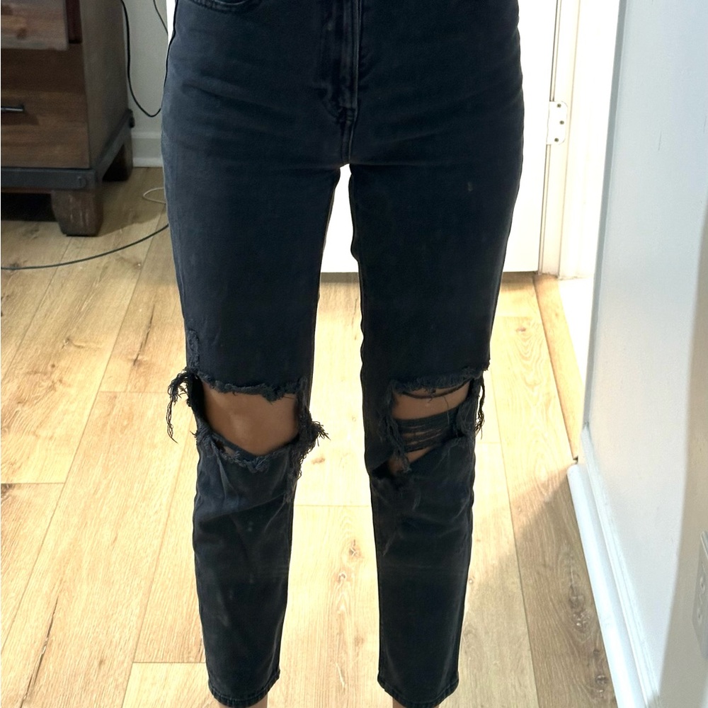 American Eagle Outfitters Dark High Rise Ripped Jeans